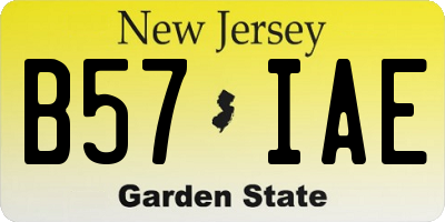 NJ license plate B57IAE