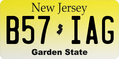 NJ license plate B57IAG
