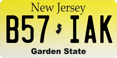 NJ license plate B57IAK
