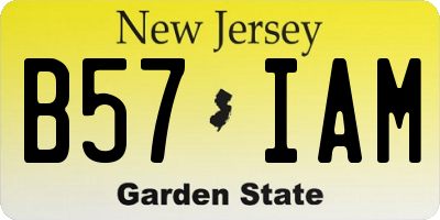 NJ license plate B57IAM