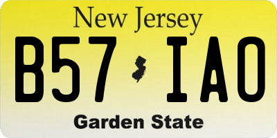 NJ license plate B57IAO