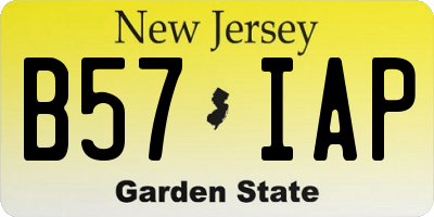 NJ license plate B57IAP