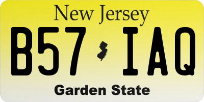 NJ license plate B57IAQ