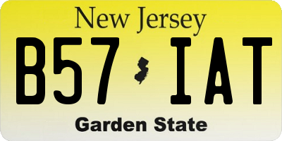 NJ license plate B57IAT