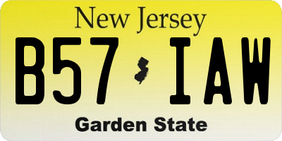 NJ license plate B57IAW