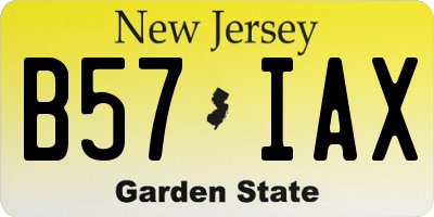 NJ license plate B57IAX