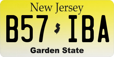 NJ license plate B57IBA