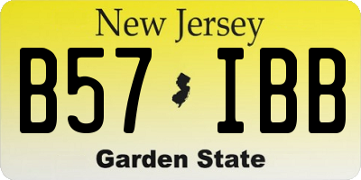NJ license plate B57IBB