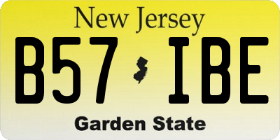 NJ license plate B57IBE