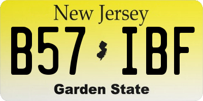 NJ license plate B57IBF