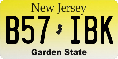 NJ license plate B57IBK