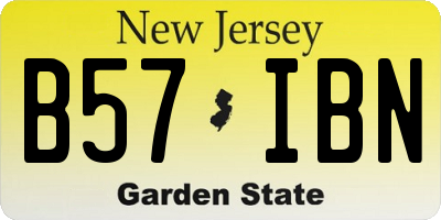 NJ license plate B57IBN