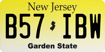 NJ license plate B57IBW