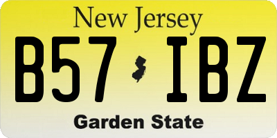 NJ license plate B57IBZ