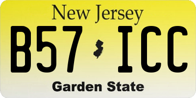 NJ license plate B57ICC