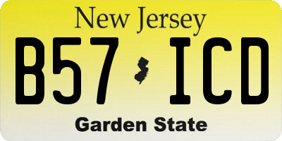 NJ license plate B57ICD