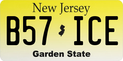 NJ license plate B57ICE