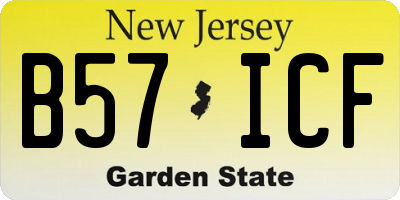 NJ license plate B57ICF