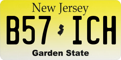 NJ license plate B57ICH