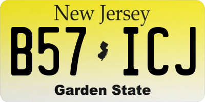 NJ license plate B57ICJ