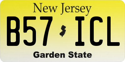 NJ license plate B57ICL