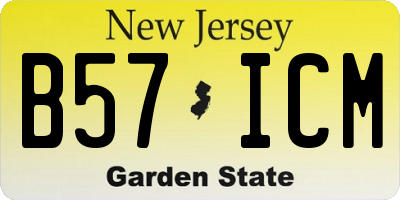 NJ license plate B57ICM