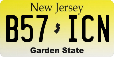 NJ license plate B57ICN