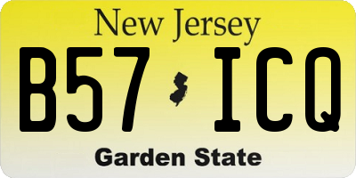 NJ license plate B57ICQ
