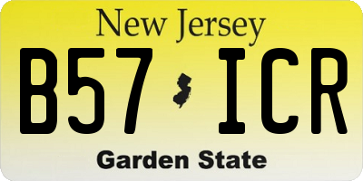 NJ license plate B57ICR