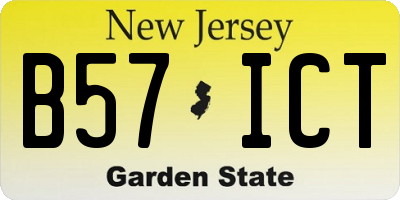 NJ license plate B57ICT