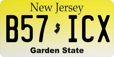 NJ license plate B57ICX