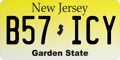 NJ license plate B57ICY
