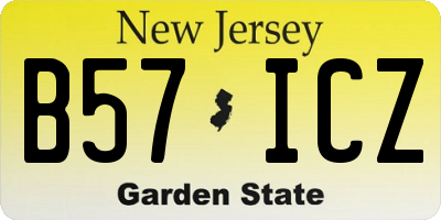 NJ license plate B57ICZ