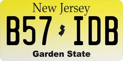 NJ license plate B57IDB