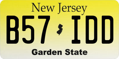 NJ license plate B57IDD