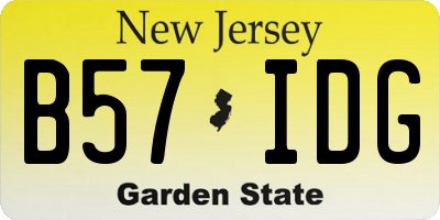 NJ license plate B57IDG