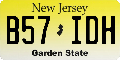 NJ license plate B57IDH