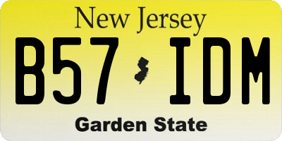 NJ license plate B57IDM
