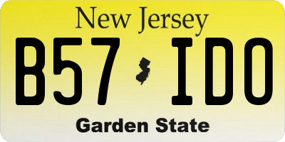NJ license plate B57IDO