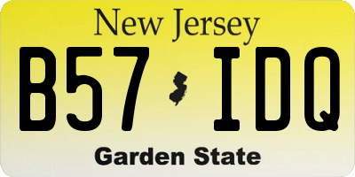 NJ license plate B57IDQ