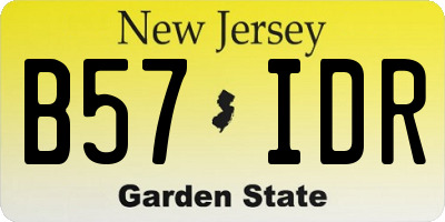 NJ license plate B57IDR