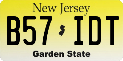 NJ license plate B57IDT