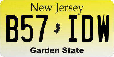 NJ license plate B57IDW