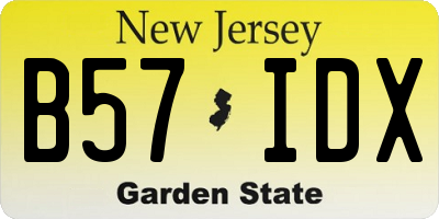 NJ license plate B57IDX