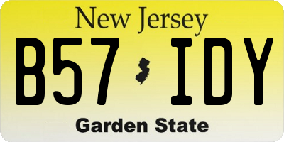 NJ license plate B57IDY