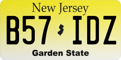 NJ license plate B57IDZ