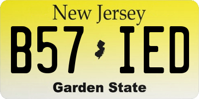 NJ license plate B57IED