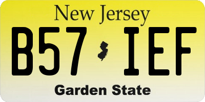 NJ license plate B57IEF