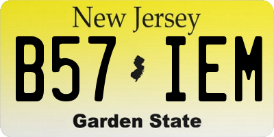 NJ license plate B57IEM