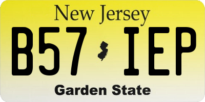 NJ license plate B57IEP